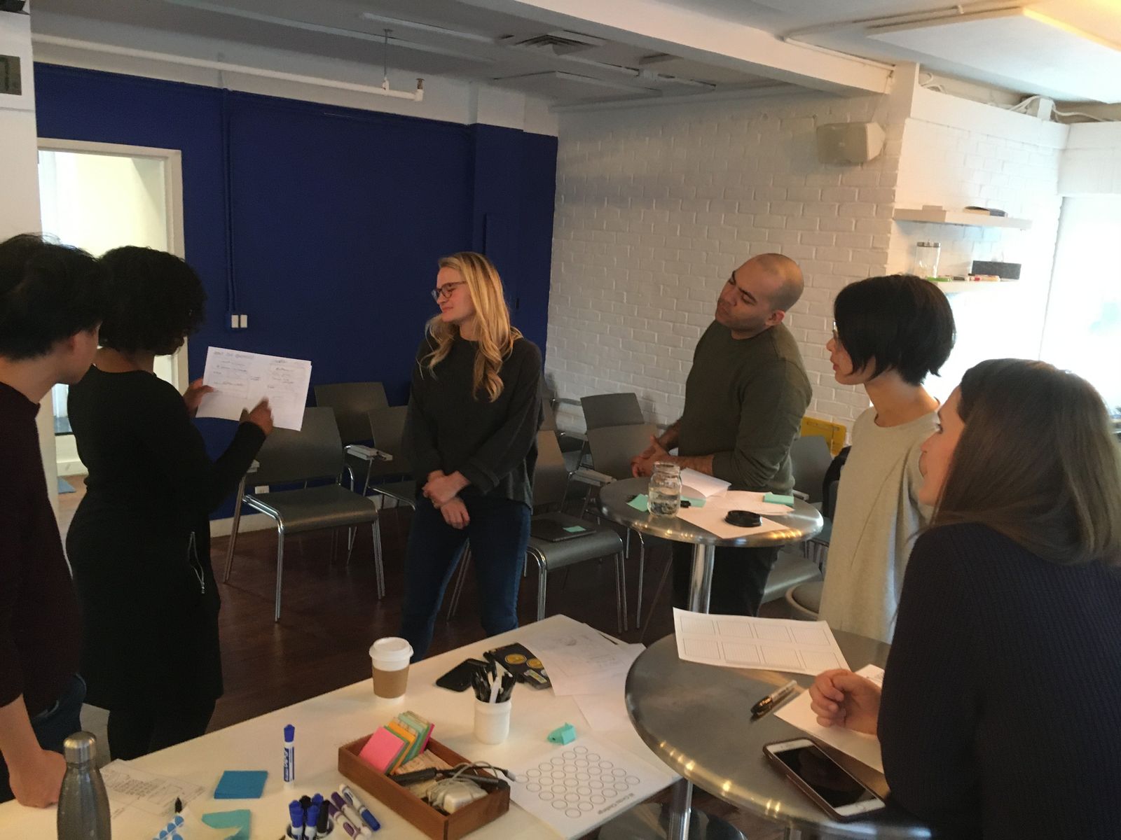 Sharing design sketches during a design workshop